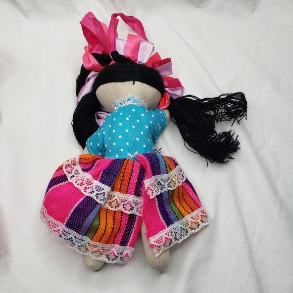 Two Mexican Maria Lee Dolls Folkart Handmade Mexico - Picture 5 of 5